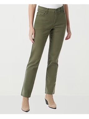 Gloria Vanderbilt Olive Green Women's Amanda Missy Short Straight-Leg Jeans